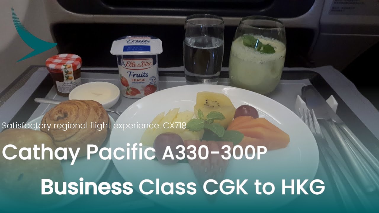Cathay Pacific A330-300P Business Class CGK to HKG CX718 Review, Satisfactory regional flight!