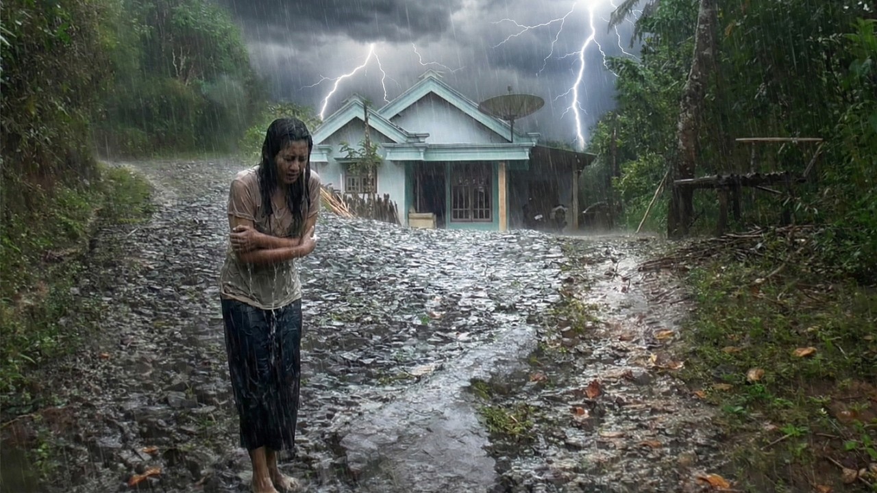 Soothing Rainstorm in a Quiet Jungle Home | Natural Rain Sounds for Sleep