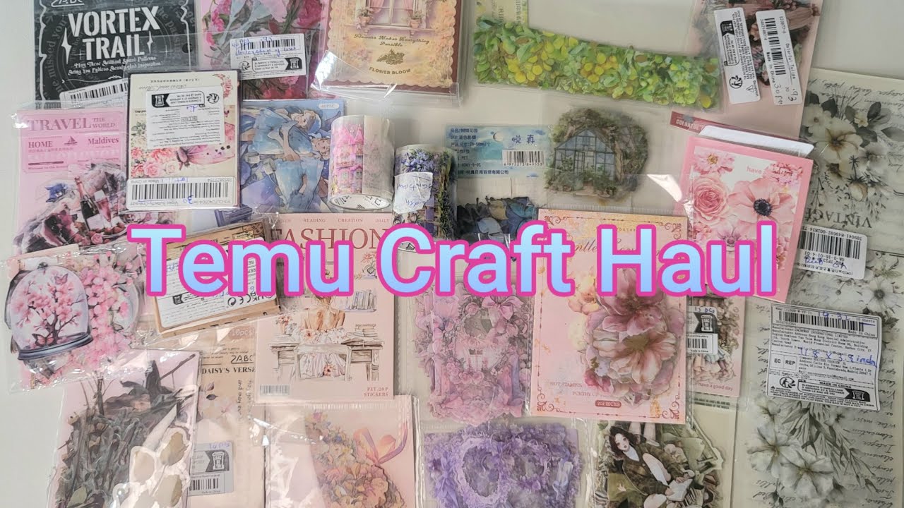 Huge Temu Craft Haul #craft #crafthaul #diy #junkjournal #journal #journaling #art #artwork #creativ