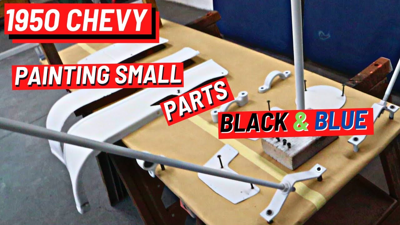 1950 Chevy Truck (Ep 48) Painting Small Parts Blue and Black and getting them all Clear Coated.