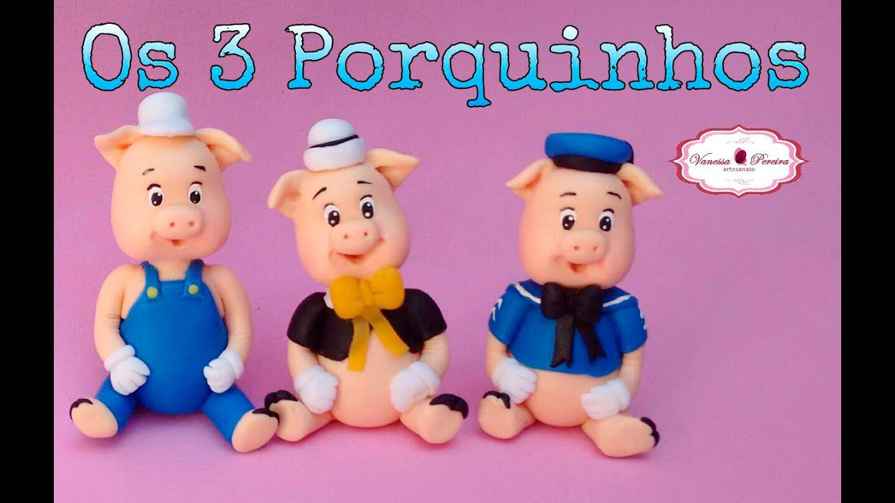 3 PORQUINHOS EM BISCUIT