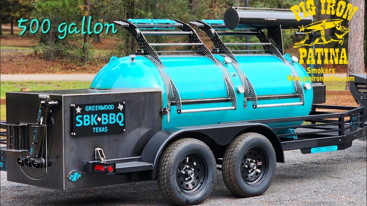 SBK BBQ 500 gallon trailer smoker