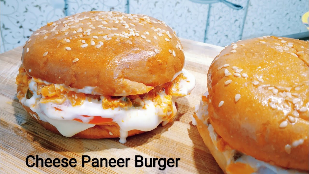 Cheese Paneer Burger Recipe | Veg Burger Recipe | Paneer Burger