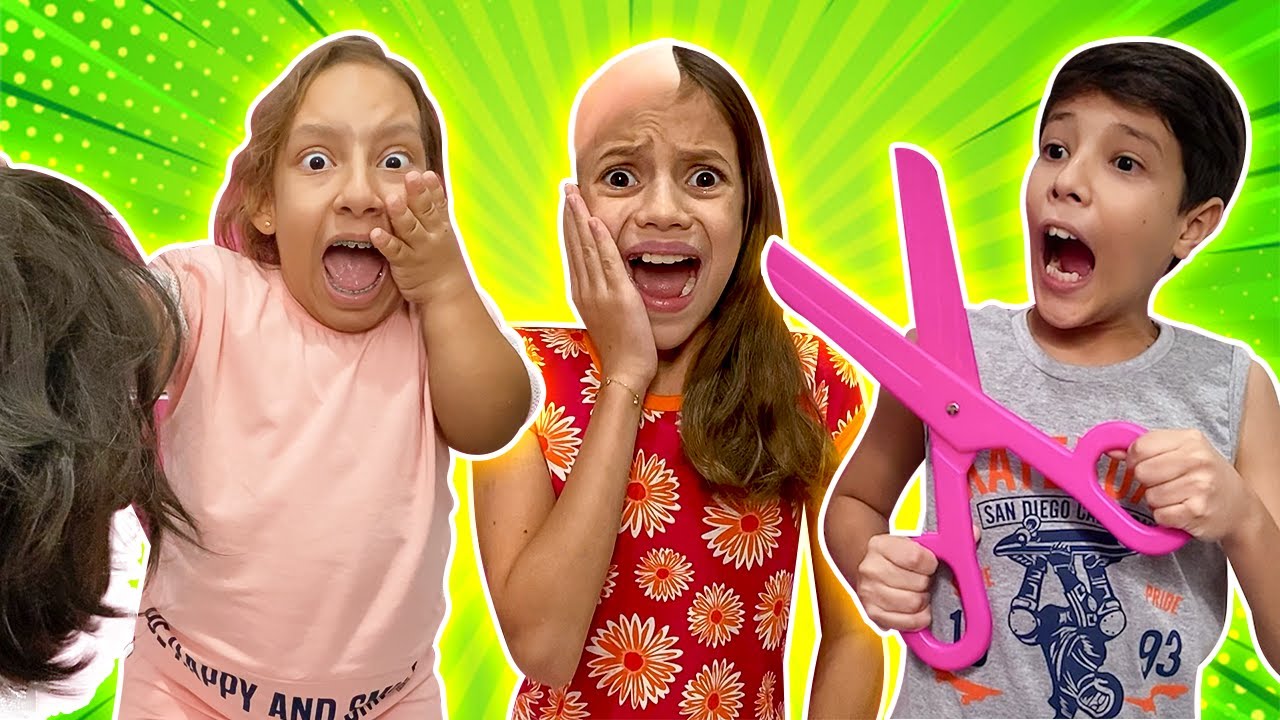 Maria Clara e a Hist&oacute;ria Engra&ccedil;ada da Amiga que ficou Careca | Funny Video for kids - MC Divertida