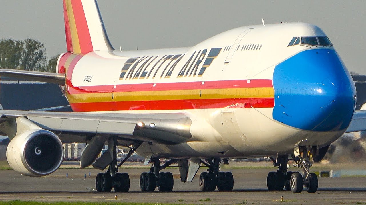 BOEING 747 LANDING + DEPARTURE - Kalitta Air in old and new colours (4K)