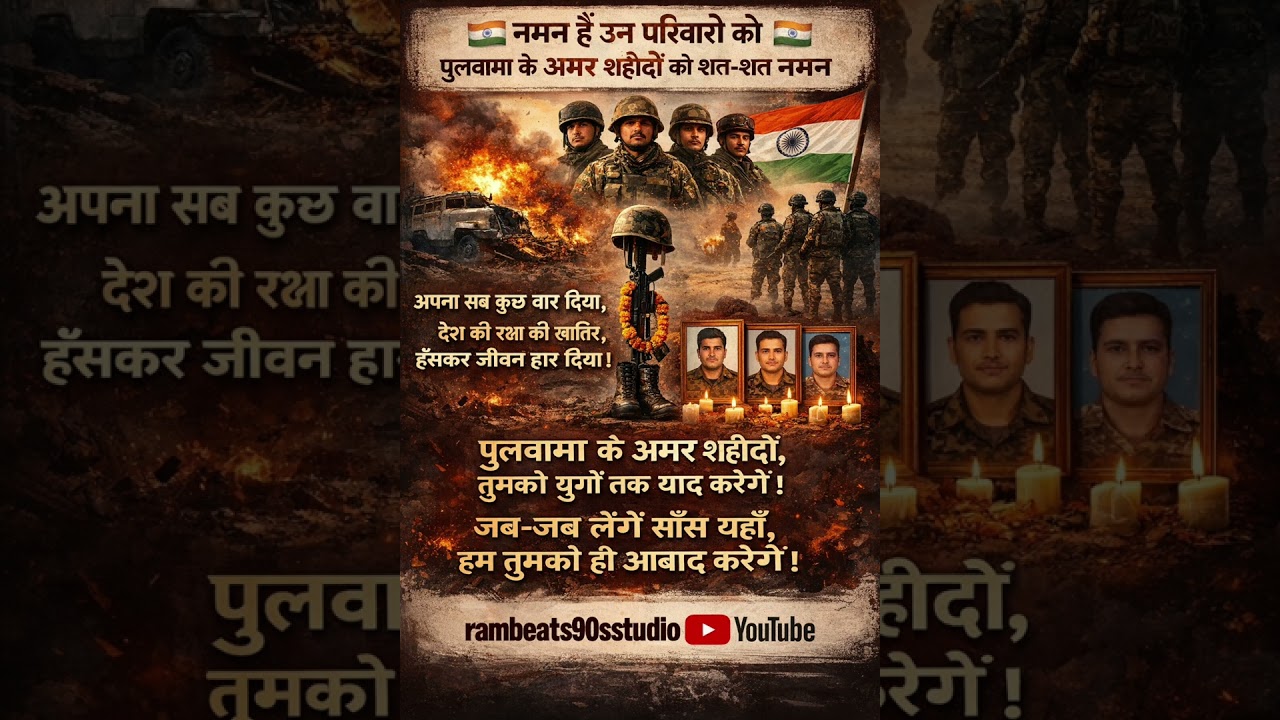 घर में खुशियाँ छाई थीं, किसी की चिठ्ठी आने वाली थी#song#2026 पुलवामा अटैक  black day(14फरवरी)😭😭😭