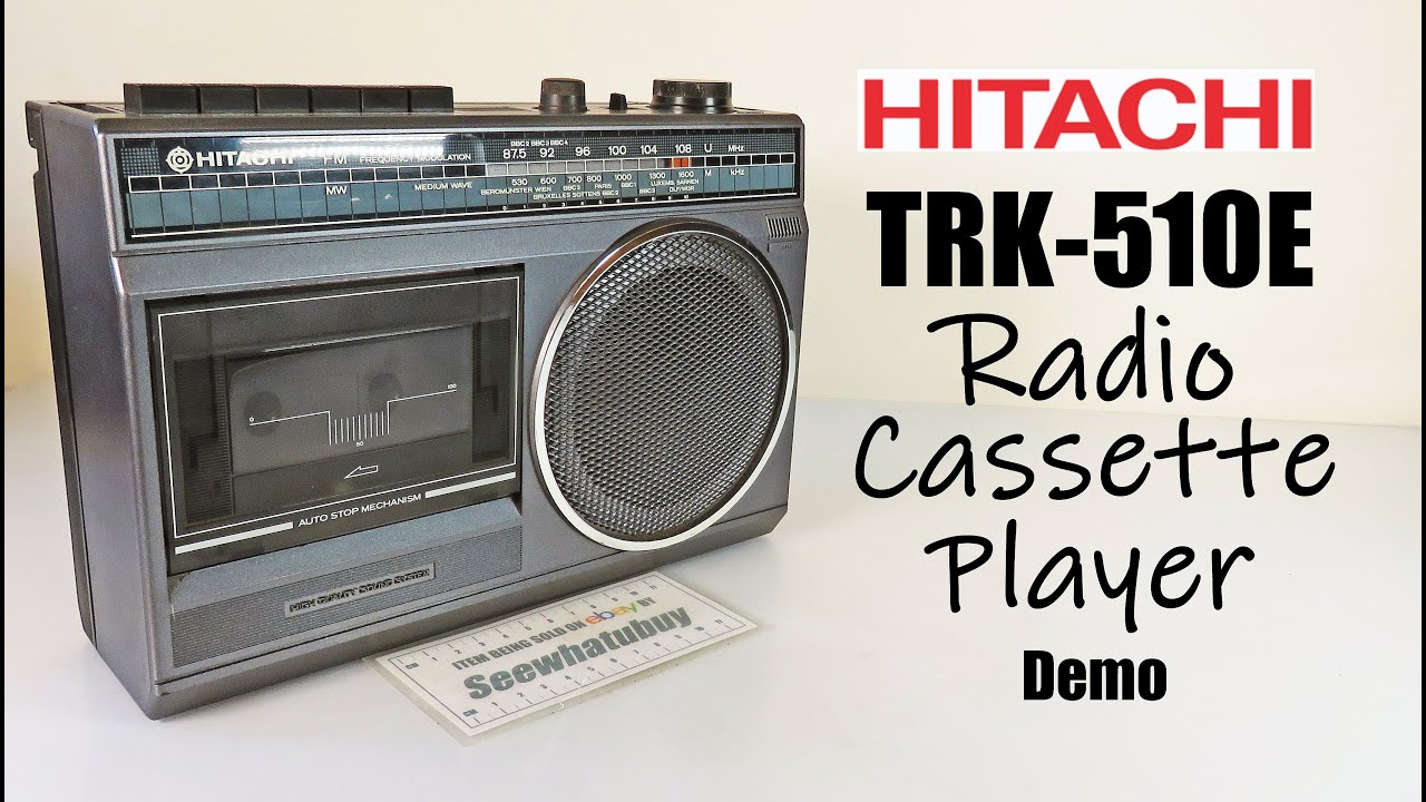 SOLD - Vintage Retro HITACHI TRK-510E Portable Radio Cassette Player Recorder FM/MW Tape Machine