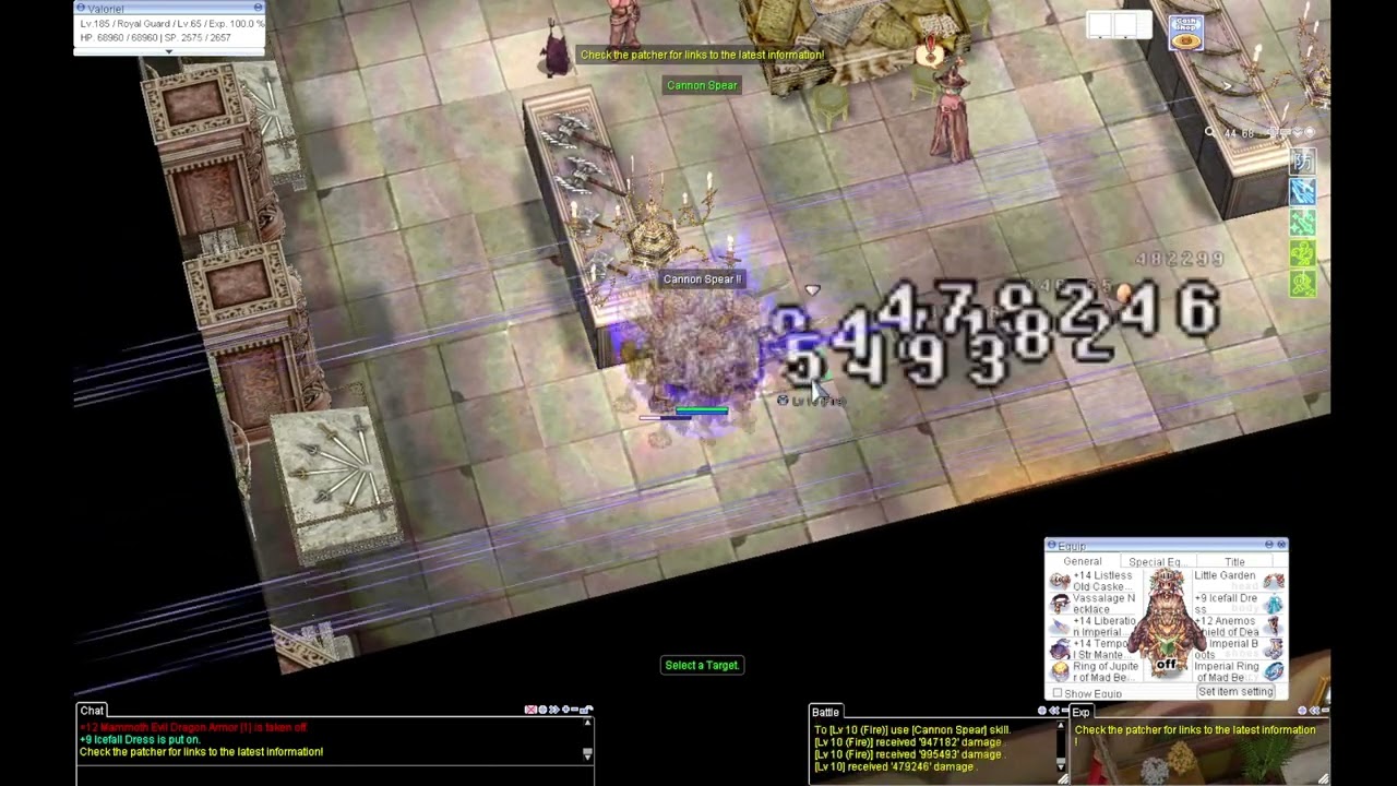 [iRO] Royal Guard Cannon Spear - Testing 1 second cooldown