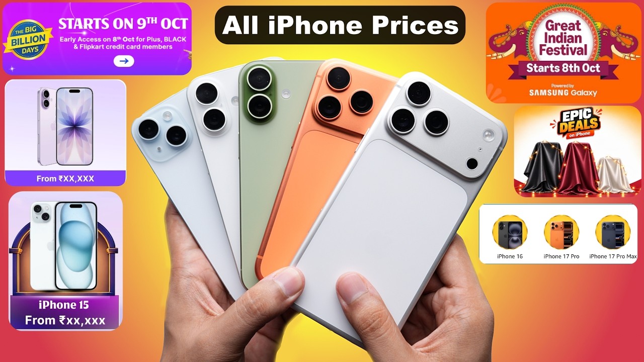 iPhones Big Price Drop 🔥 in Flipkart BBD & Amazon Great Indian Festival Sale | iPhone 17, 16, 15