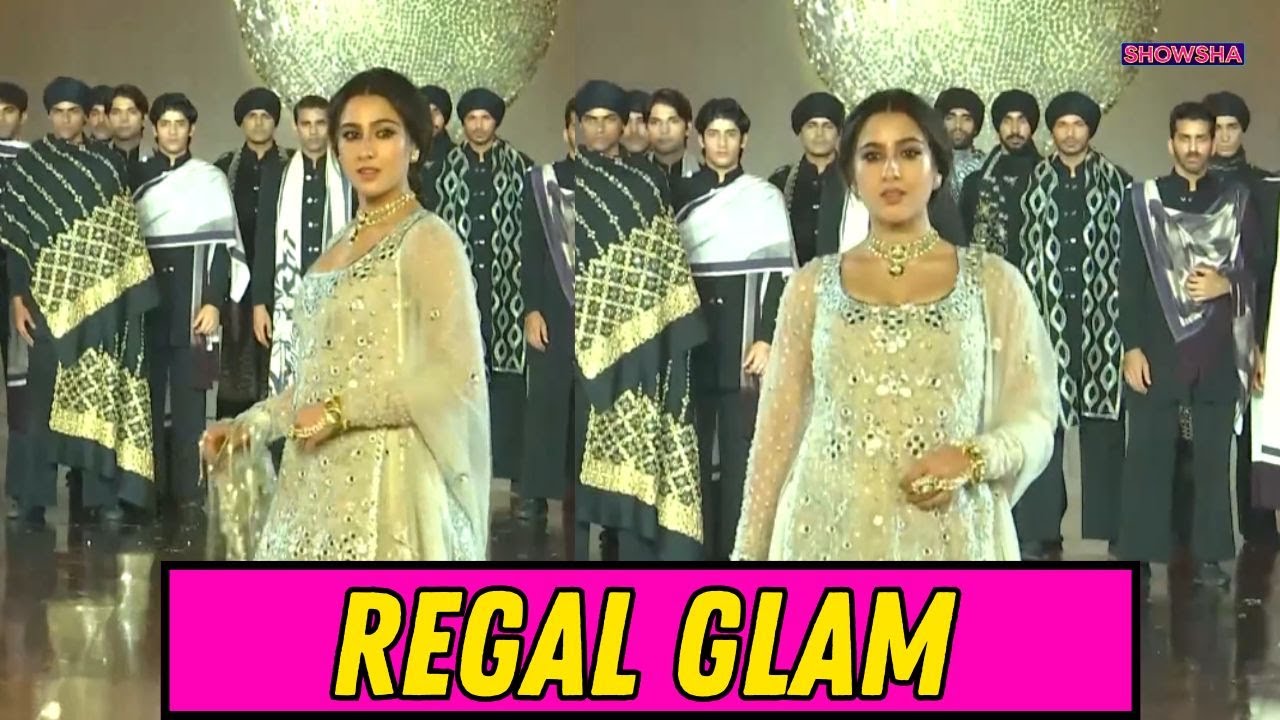 Sara Ali Khan Took The Ramp In Exquisite Ivory Lehenga For Abhinav Mishra’s Show | WATCH