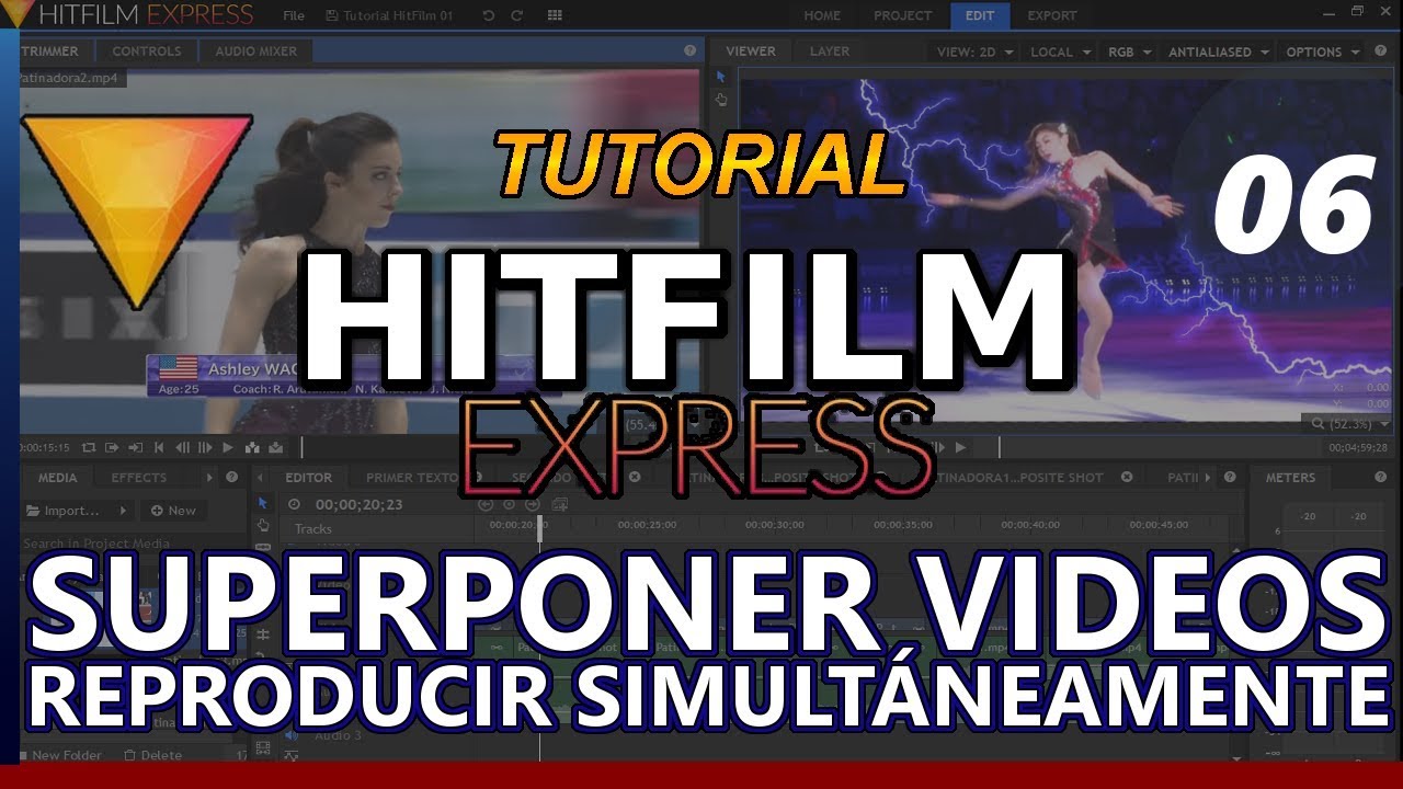 HITFILM EXPRESS Tutorial 06: CÓMO PONER UN VIDEO SOBRE OTRO, superponer videos en español