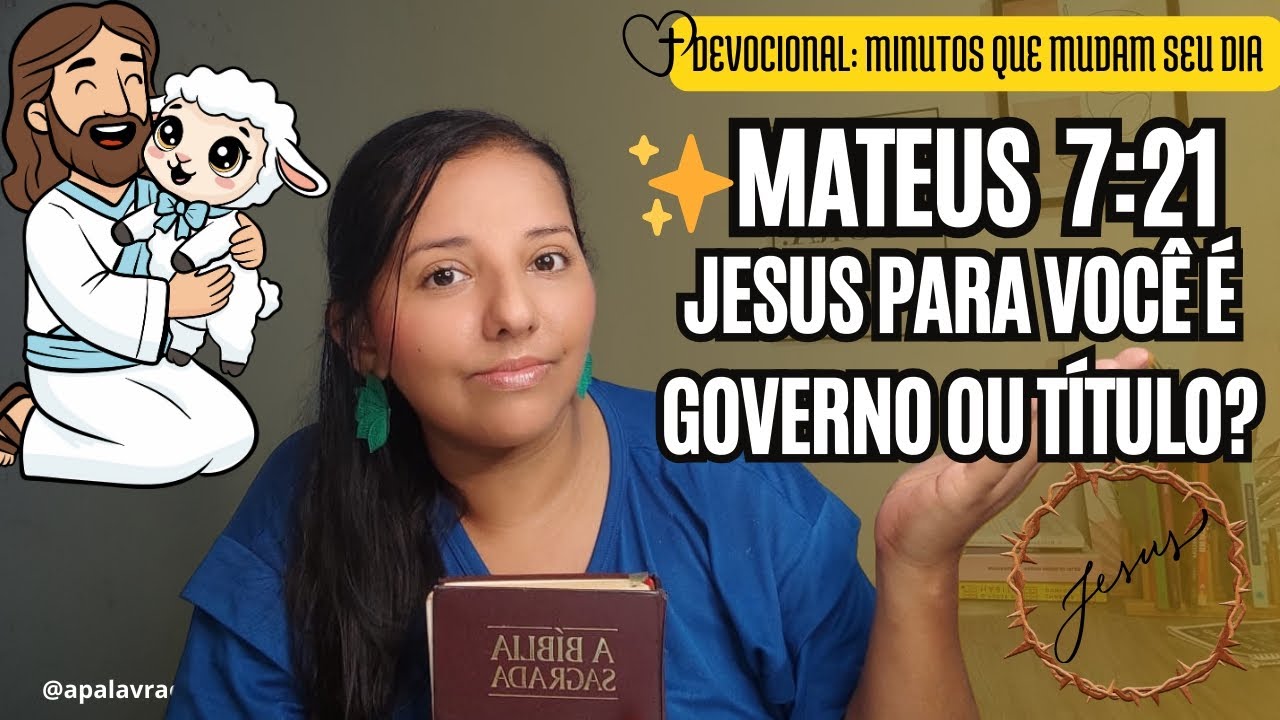 ✨🫵🏾 JESUS PARA VOCÊ É GOVERNO OU TÍTULO ? | A PALAVRA EM FOCO OFICIAL 