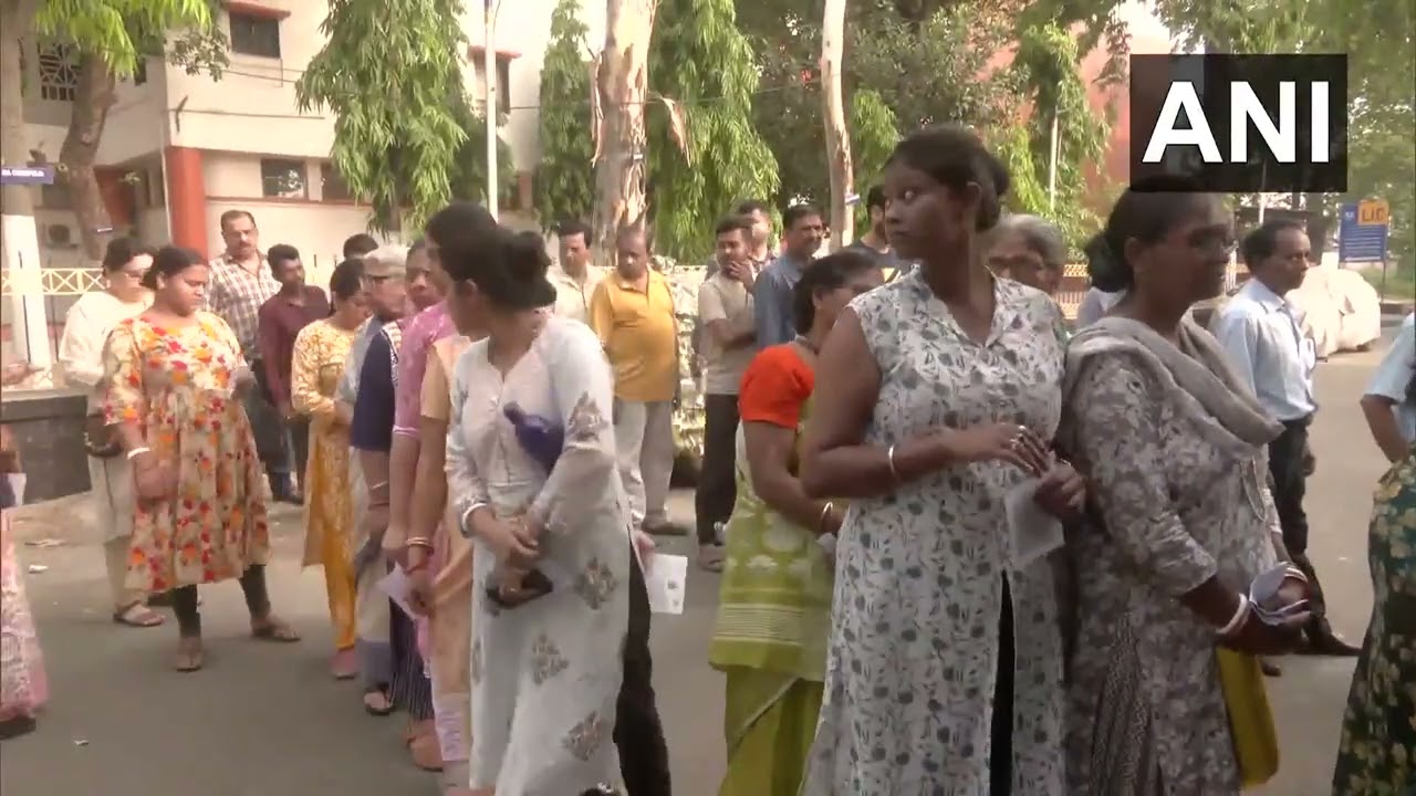 West Bengal Elections 2026 | Long queues of voters formed outside a polling station in Asansol