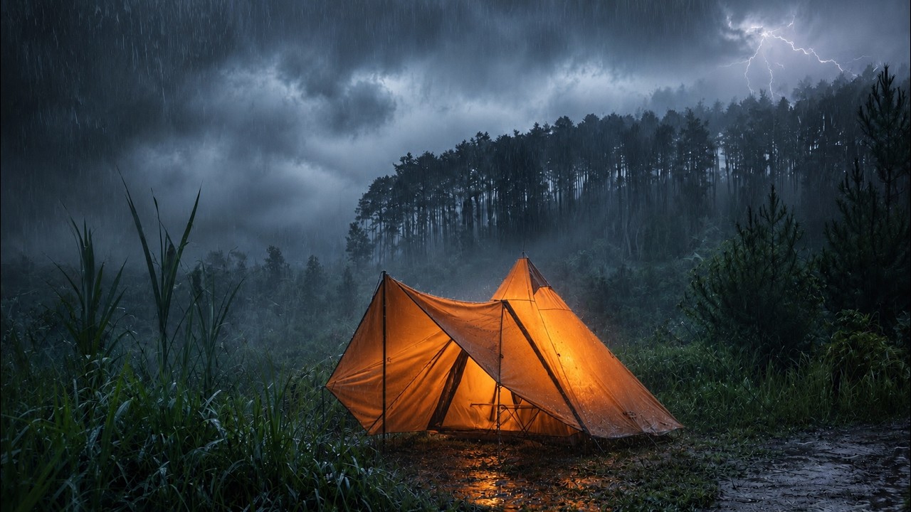 THE WORST Rainstorm outside, The Most COZY Tent inside | Solo Camping in heavy rain