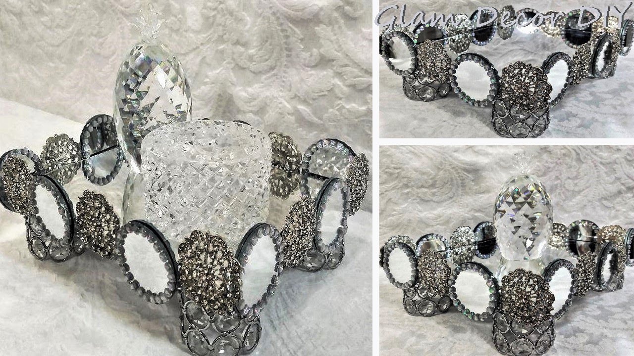 Dollar Tree DIY Glam Mirror Vanity Tray Home Decor Ideas