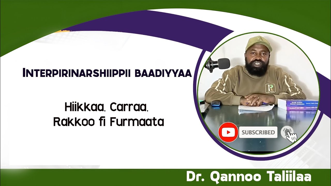 Intarprinarshippii Baadiyyaa (Rular Enterpruership): Hiikaa, Carraa, Rakkoofi tarkanfii)
