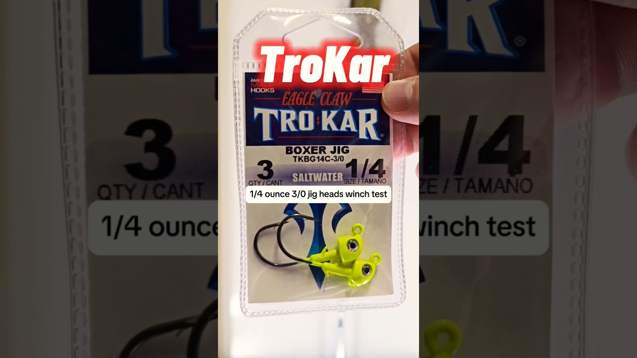 TroKar 3/0 jig winch test 🦅 #eagleclaw  #inshorefishing  #freshwaterfishing  #fishing