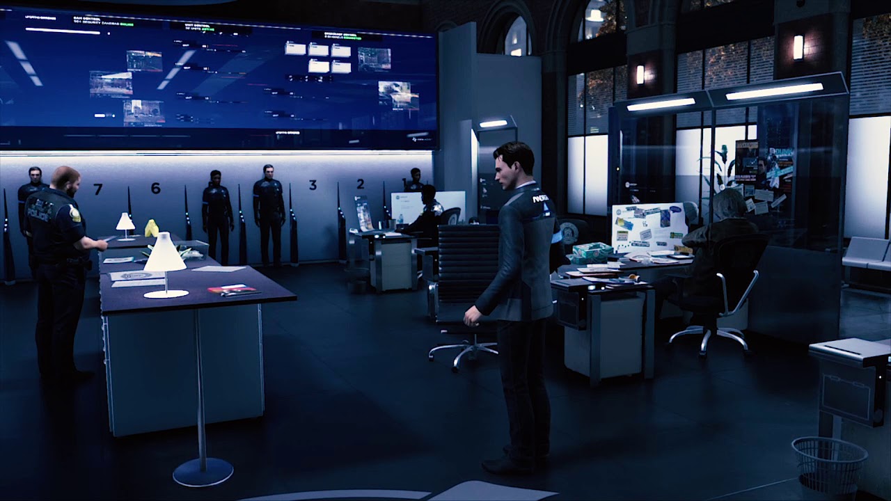 Detroit: Become Human - Police Department Ambiance (talking, footsteps, coin)