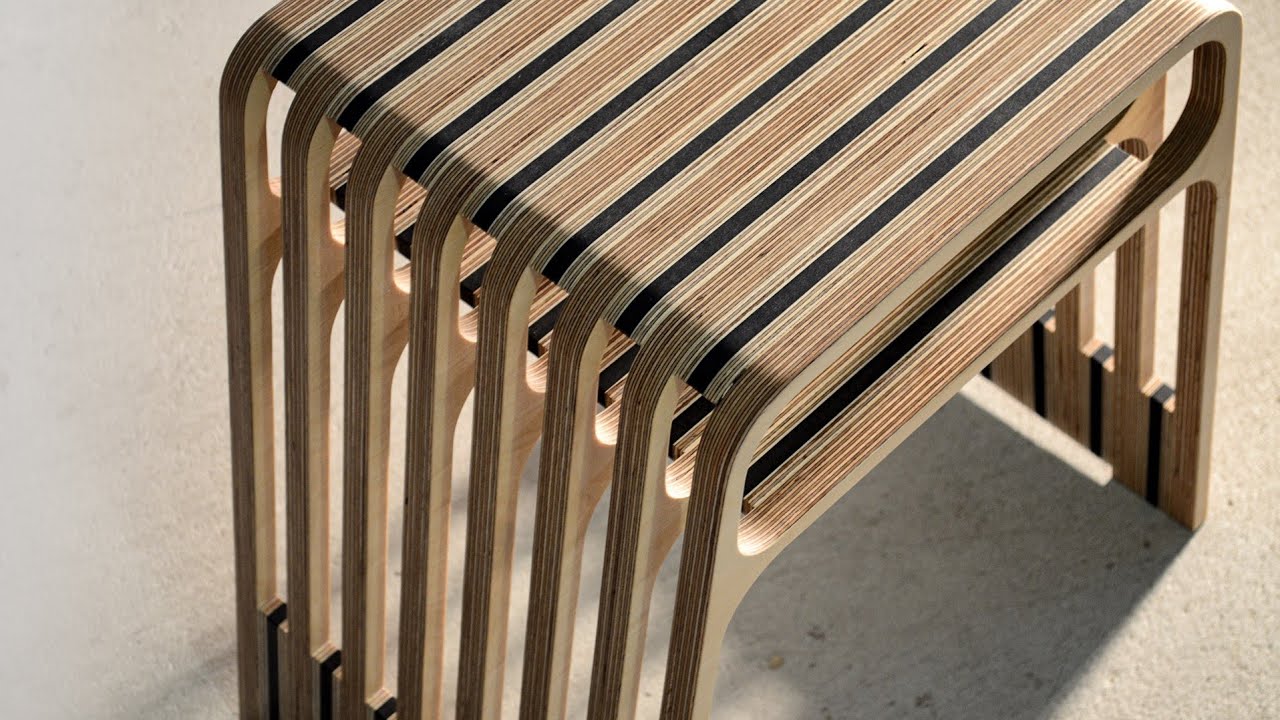 Making a stool out of plywood using a cnc router.