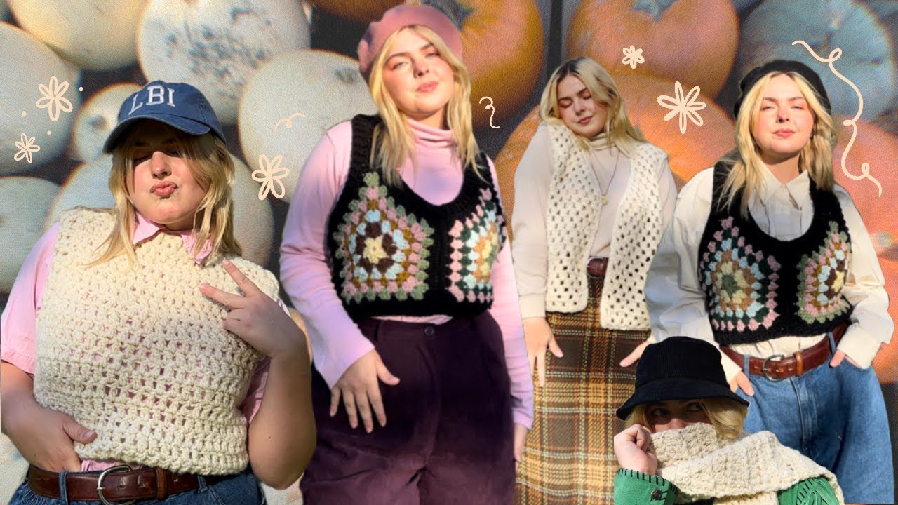 Living My Best Gilmore Girl Life! (crochet sweater vest tutorial and blocking finished projects)