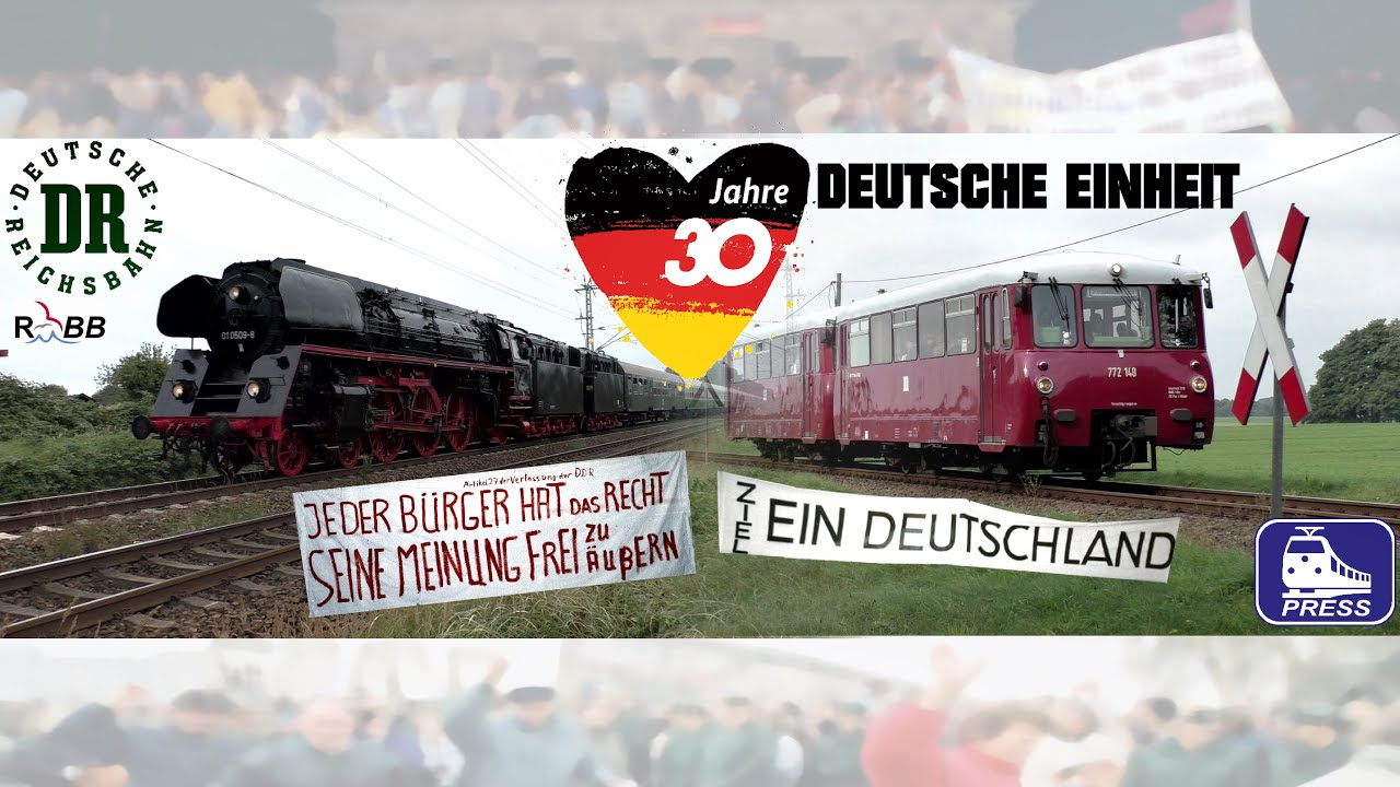 [HD] 30 Jahre Deutsche Einheit , Dampflok BR01 auf Rügen,mit VT772 Schienenbus und Rasender Roland