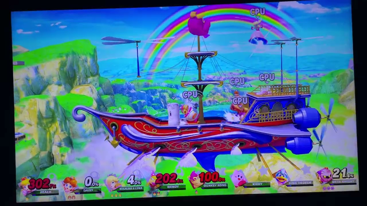 SSBU - Pink Characters Battle in Rainbow Cruise