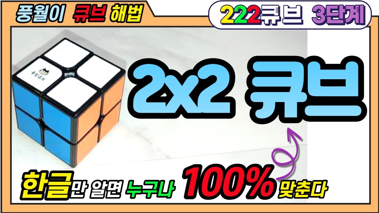 풍월이 2x2큐브 맞추는 방법  3단계 with 풍월이