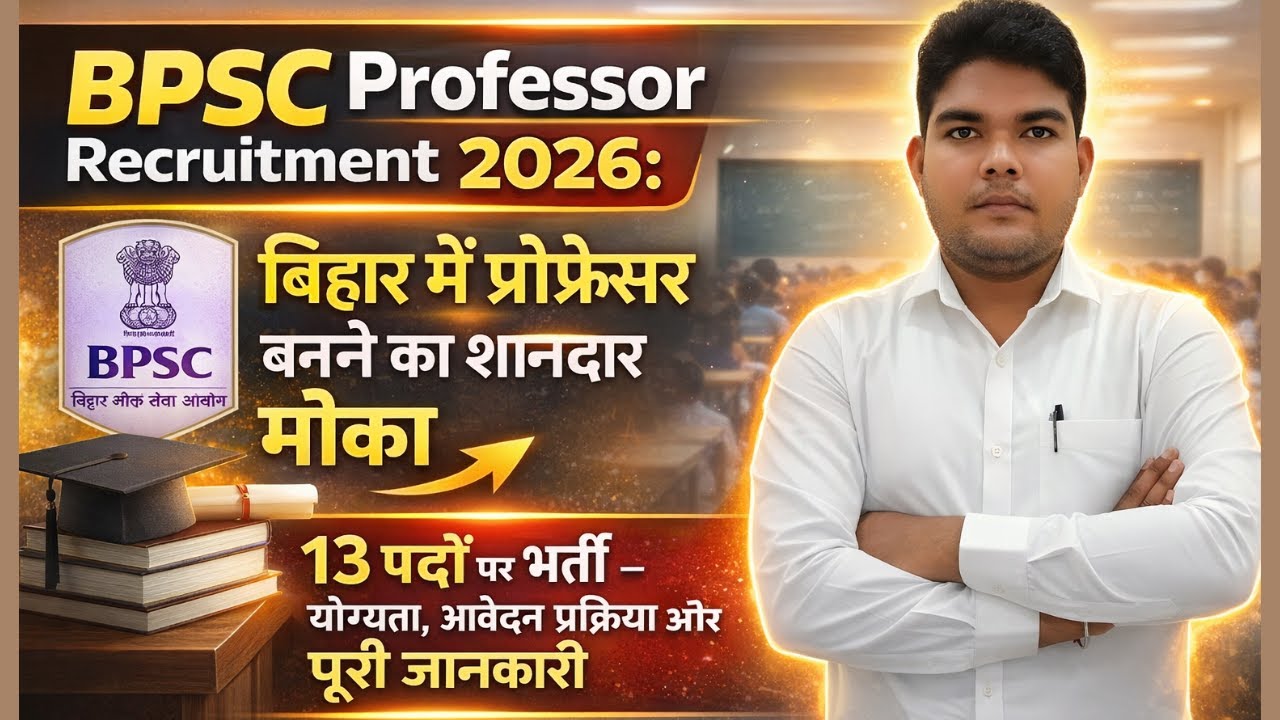 BPSC Professor Recruitment 2026 | BPSC NEW VACANCY 2026 | BIHAR PROFESSOR VACANCY 2026