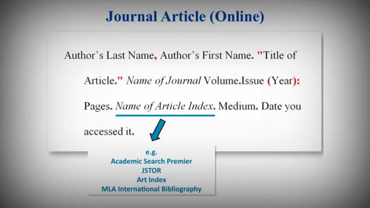 MLA Style Works Cited List: Citing Journal Articles