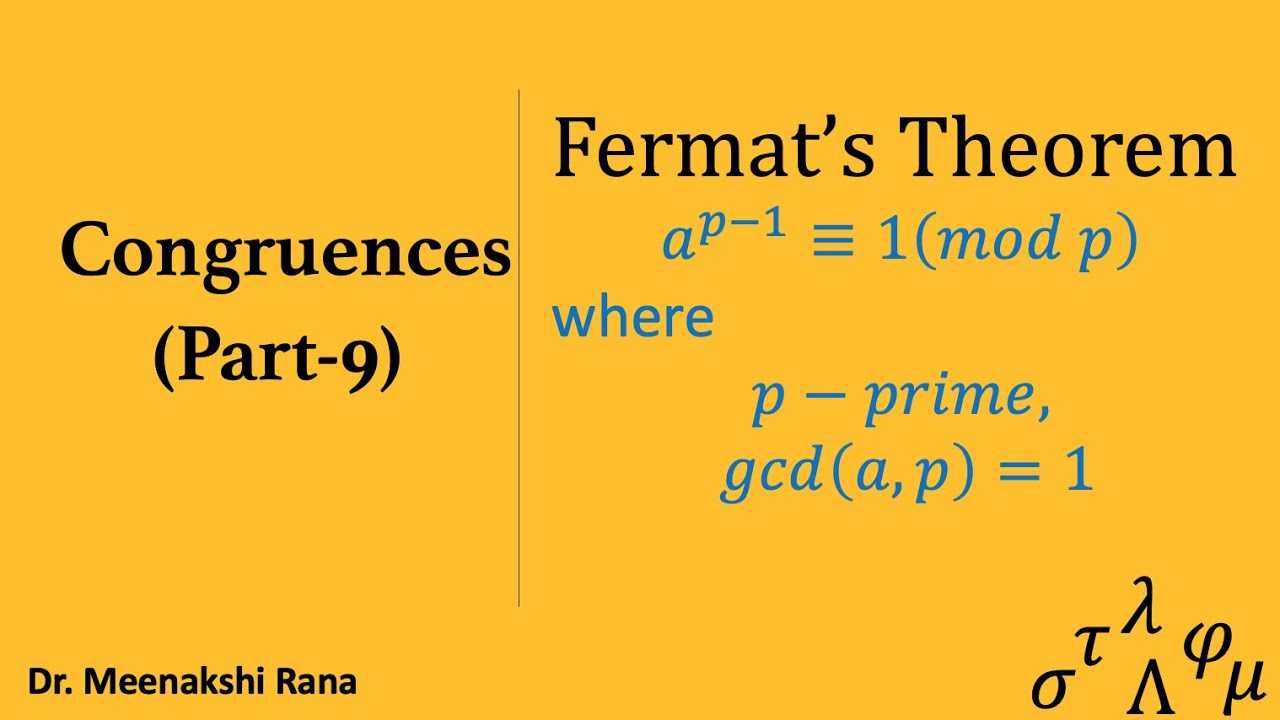 Congruences | Part 9| Fermat's Theorem