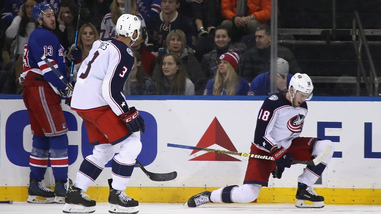 Pierre-Luc Dubois speeds by defender to tally overtime winner