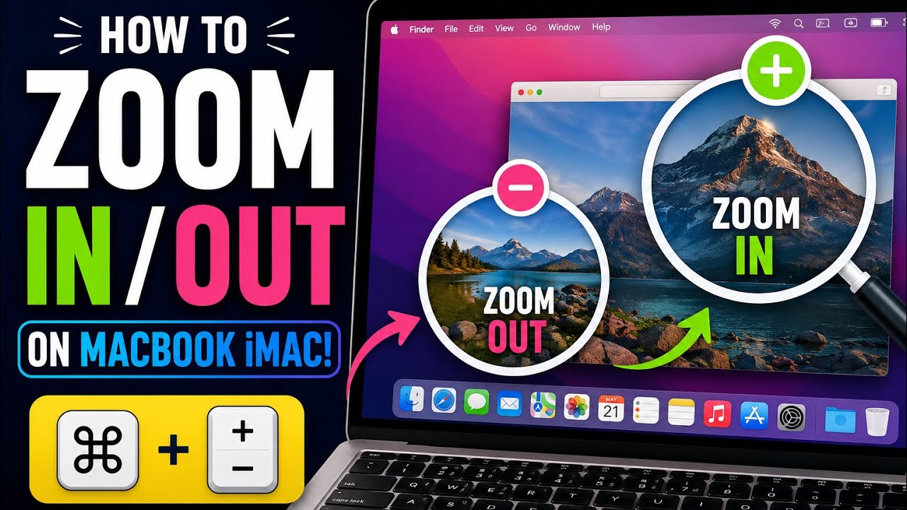 How to Zoom IN/ Zoom OUT on MacBook iMac! Keyboard Shortcuts 