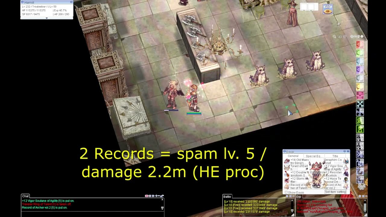 [iRO] Troubadour Severe Rainstorm - Record of Archer Vol.2 Damage Test