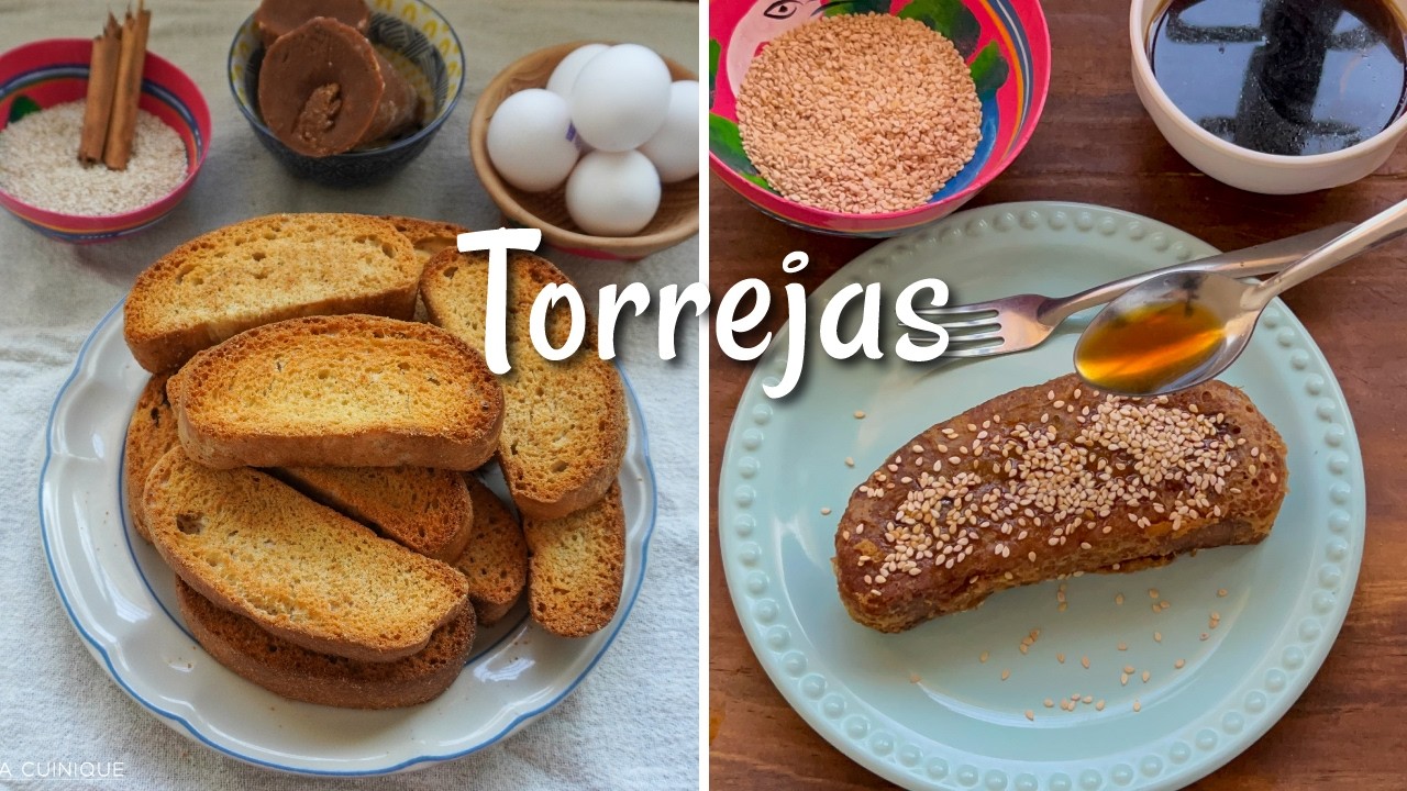 TORREJAS con piloncillo y ajonjolí. Postre de cuaresma. | La cuinique