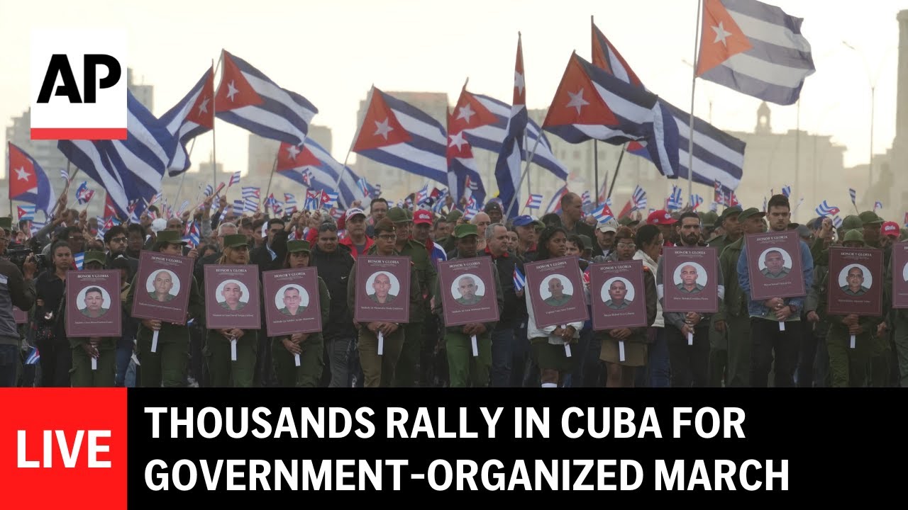 LIVE: Thousands rally in Cuba for government-organized march