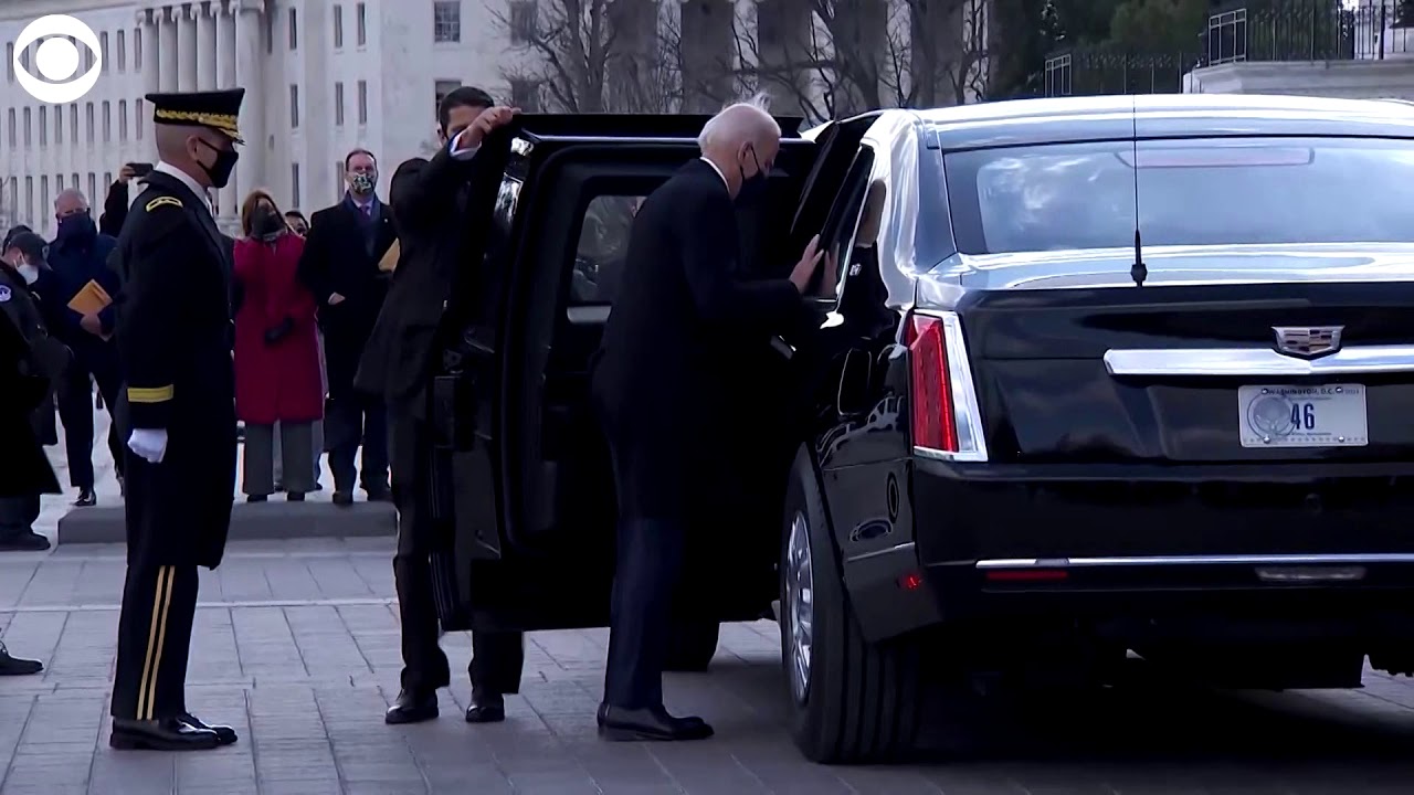 President Biden helps Dr. Jill Biden into 'The Beast'