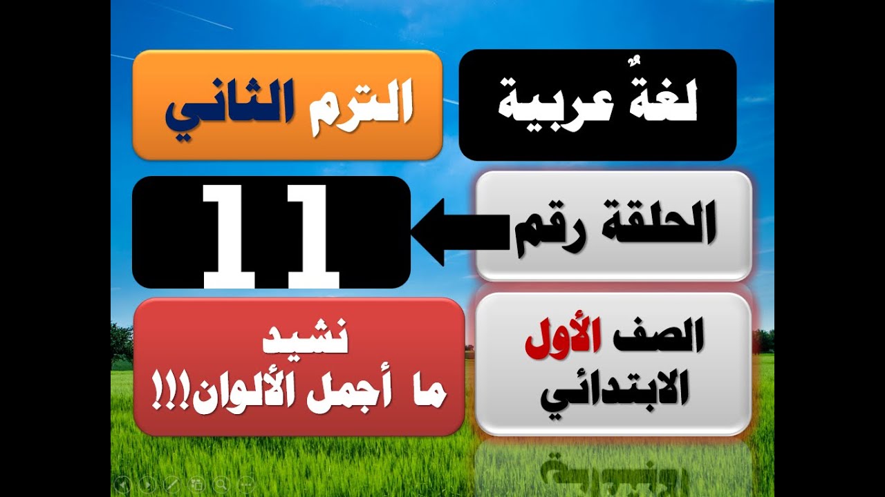 نشيد ما أجمل الألوان / الصف الأول الابتدائي /  الترم الثاني / منهج جديد /  لغة عربية /  بطريقة أبوية