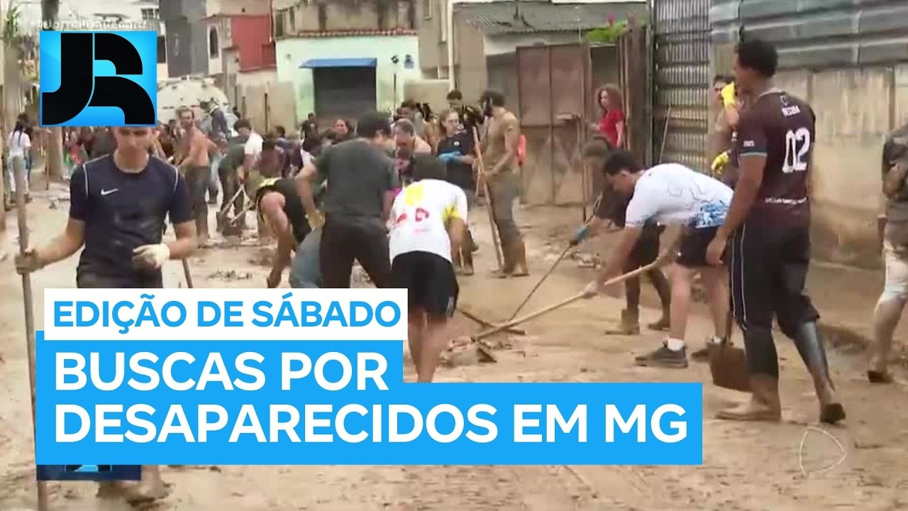 Chuvas em MG: buscas por três desaparecidos prosseguem na Zona da Mata