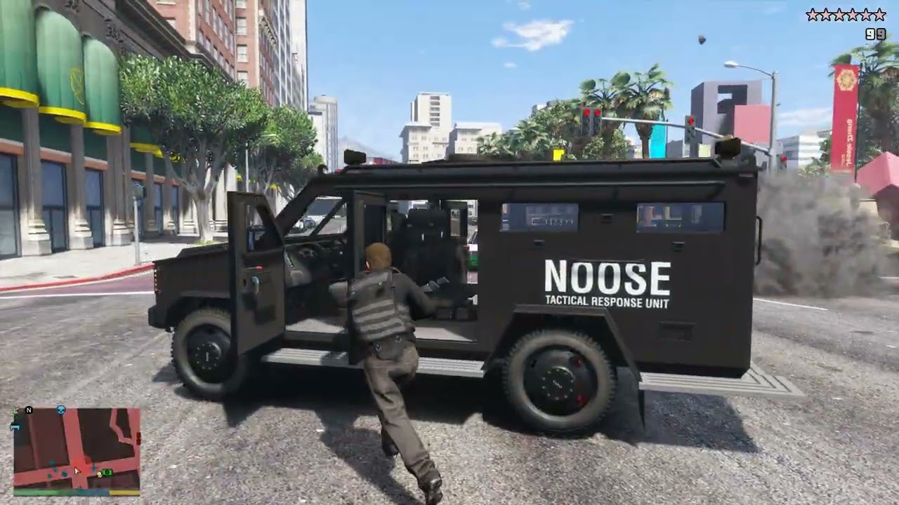 GTA 5 - FIB Agents Assassination / Police Station Siege + Ten Star Escape