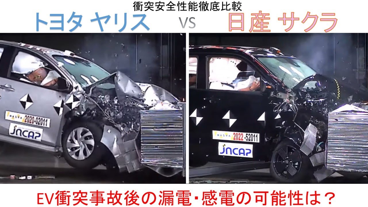 【トヨタ ヤリス(2020) VS 日産 サクラ(2022)】衝突安全性能徹底比較