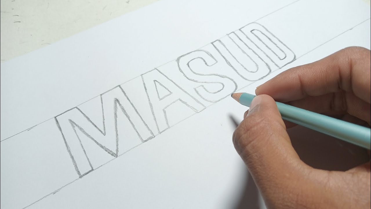 How To Art Boys Name | Masud Art Tutorial | Learn English Name Art Step By Step