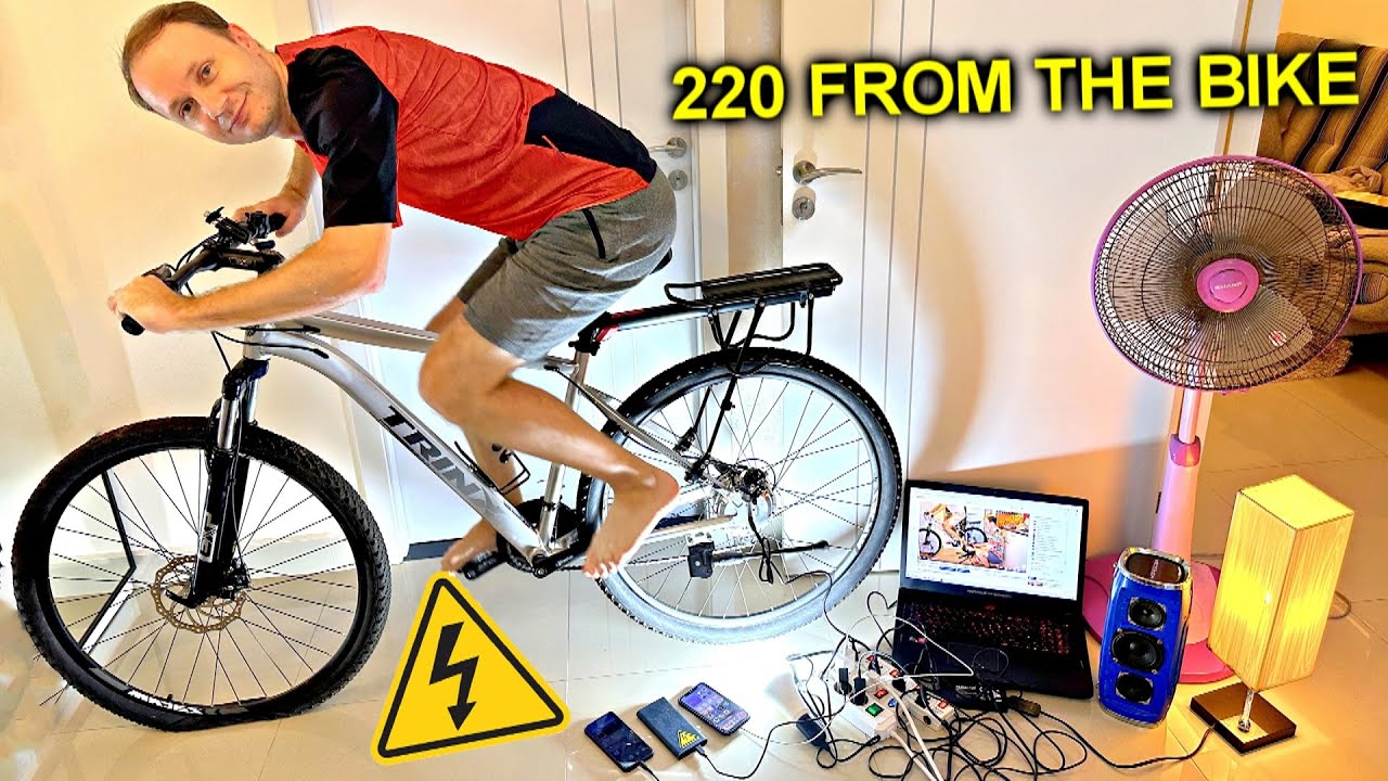 ✅How to make a 220 volt BICYCLE GENERATOR ⚡️🚴‍♀️⚡️ Feeds DOZENS of consumers like from an outlet