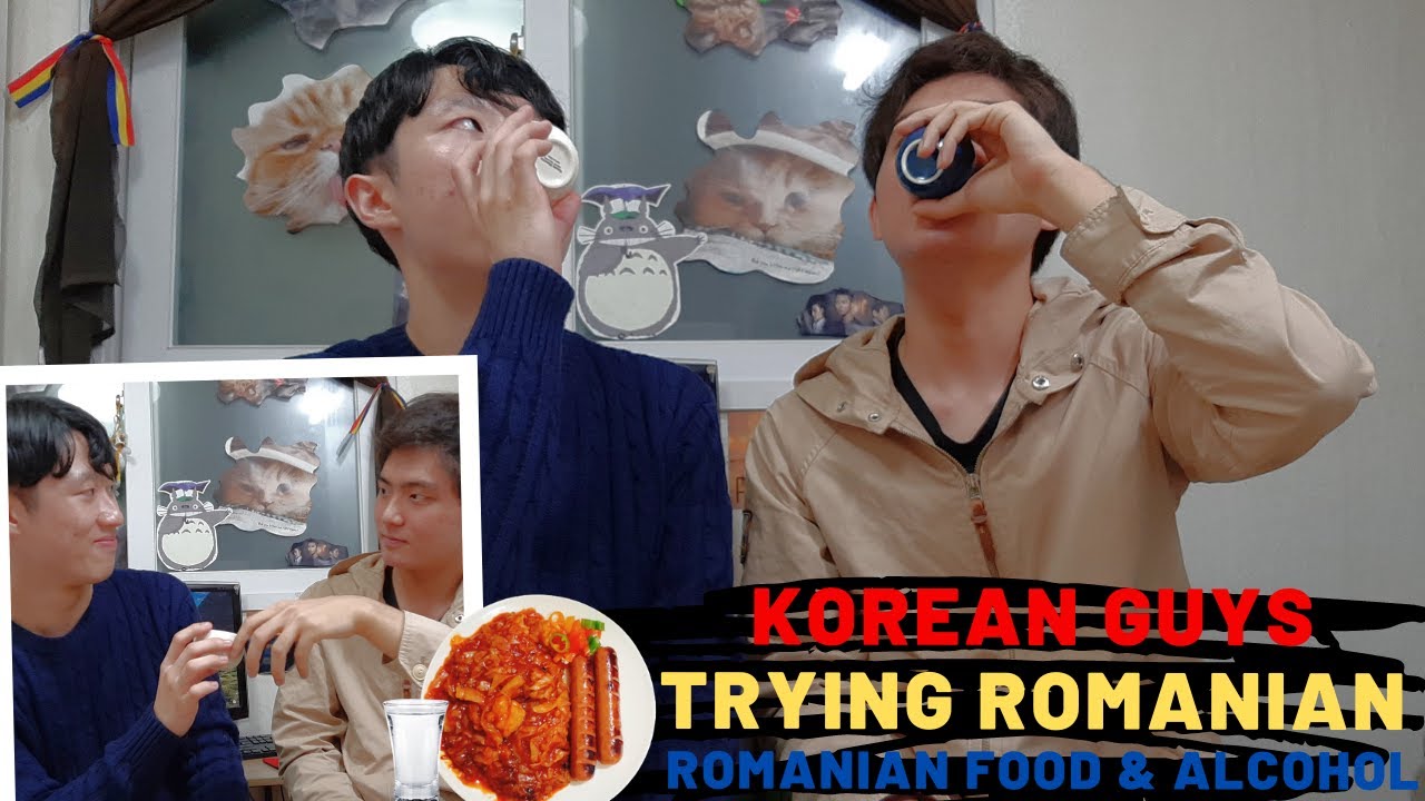 [ENG/RO]Korean guys trying ROMANIAN Food & Alcohol [2nd episode] | Varză Călită