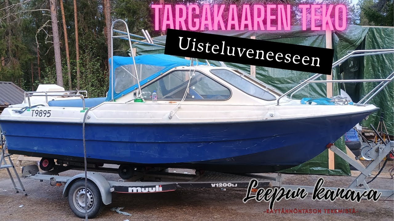 Uisteluveneeseen targa-kaari ja kaidehommia