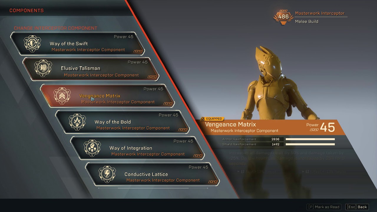 ANTHEM : ACID MELEE INTERCEPTOR BUILD