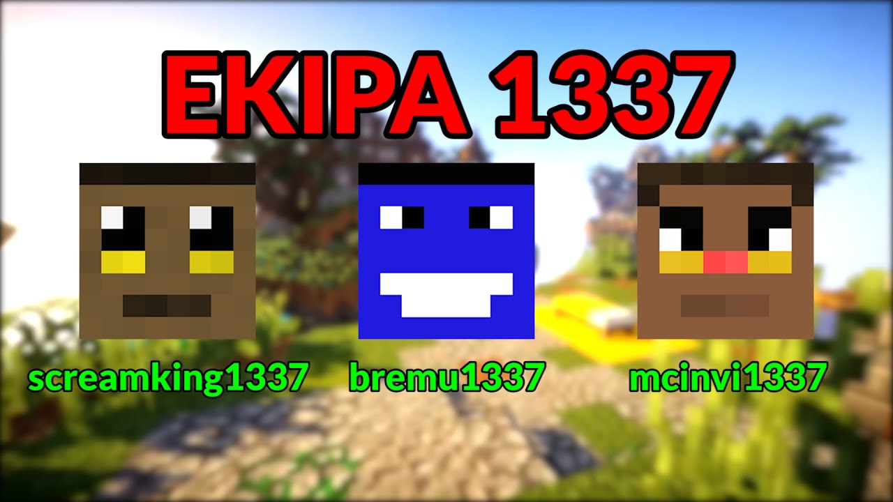 EKIPA 1337 NA MINECRAFT BED WARS! Bremu & screamking1337 & inviaczeG