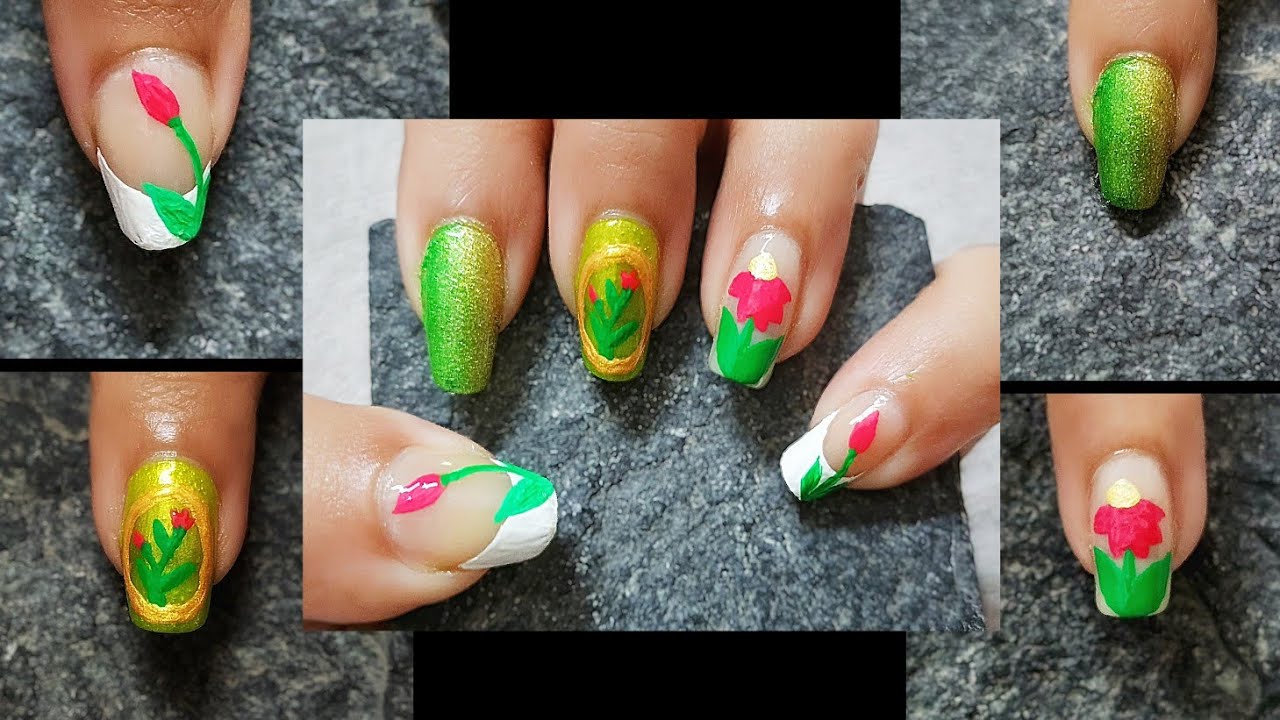 Easy DIY Spring Garden Nails! 🌷✨ Aesthetic Floral Nail Art Tutorial