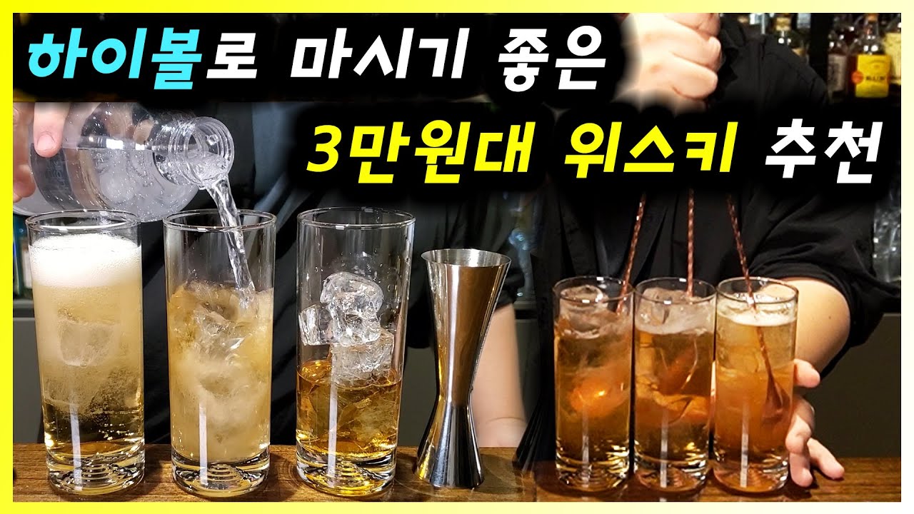 [ 칵테일 ] 하이볼 | 쉽게 구할 수 있는 가성비 위스키 3종과 하이볼 믹서 탄산수, 토닉워터, 진저에일 각각 비교 시음 추천