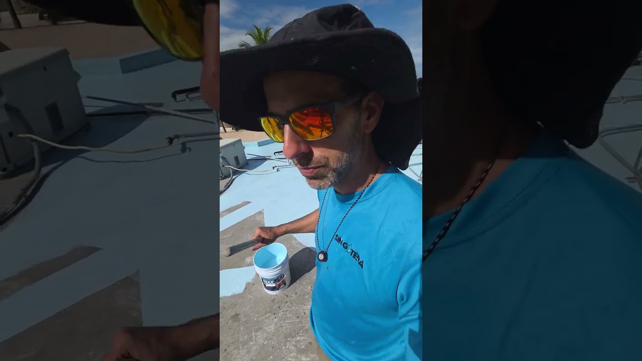 Día 4 - Un plática REAL mientras roliamos el techo de azul.