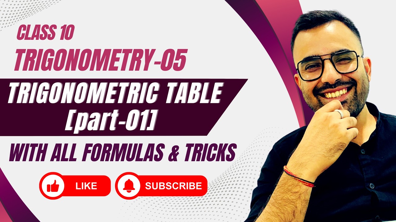 Class 10 CBSE Maths | Chapter 08 | Problem Based on Trigonometric Table | PYQs | 2025-26